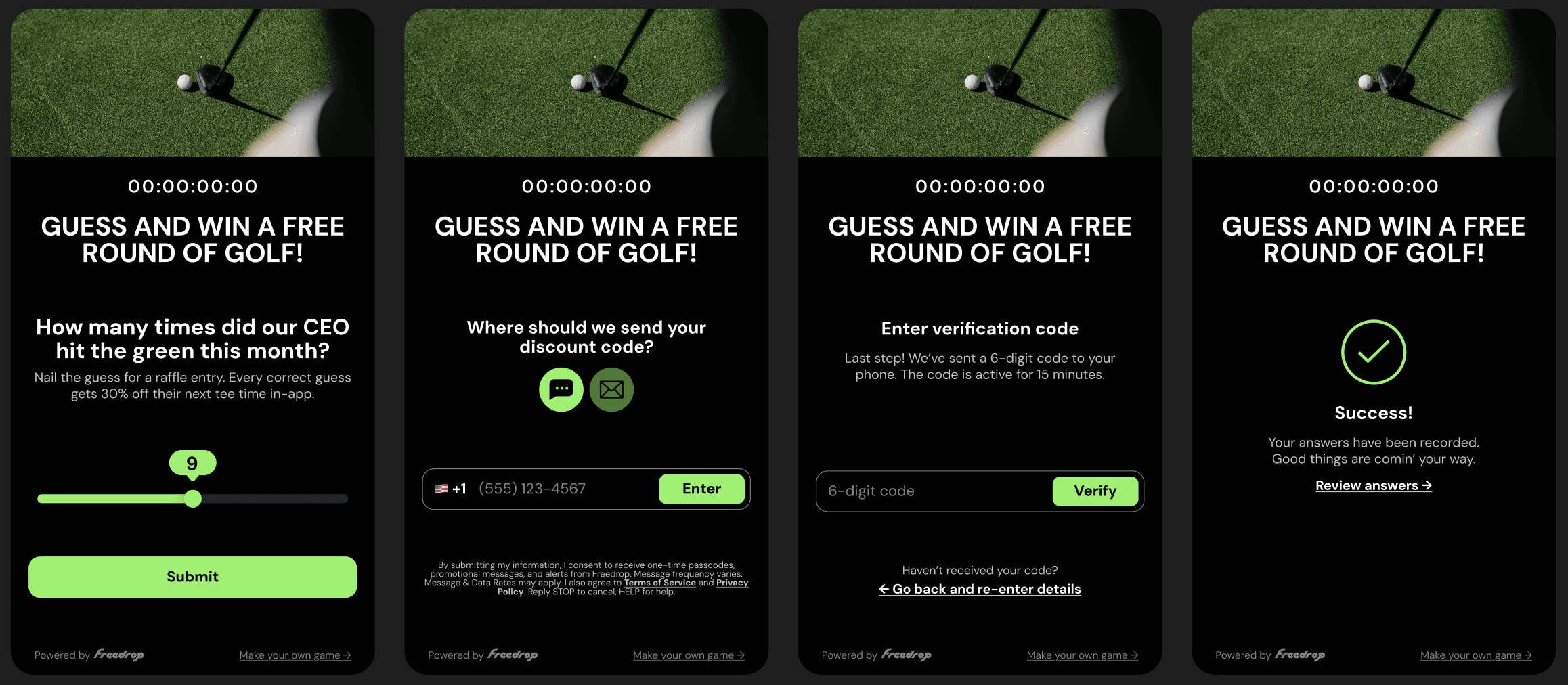 FreeDrop gamified promo interface